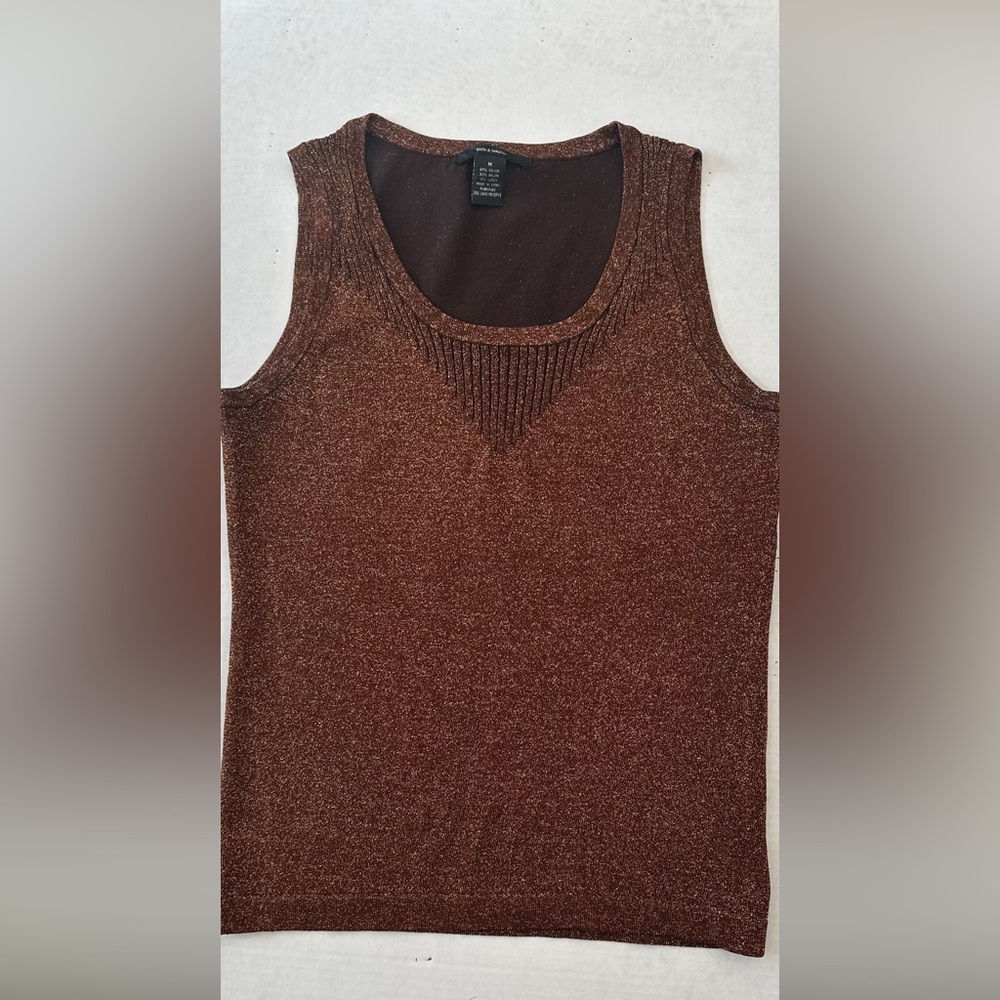 Shimmering Brown Sleeveless Top/ Stretch size Medium